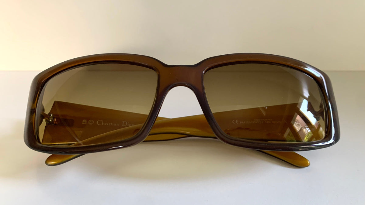 Christian Dior Vintage Sunglasses - 00s Dior Paris Moscou brown rectangle frames