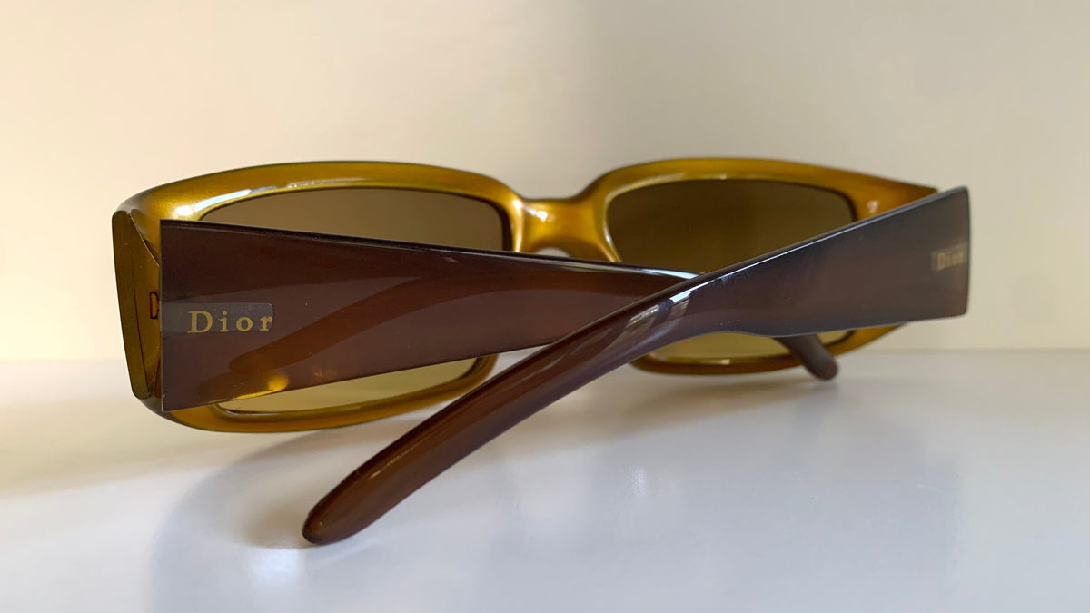 Christian Dior Vintage Sunglasses - 00s Dior Paris Moscou brown rectangle frames