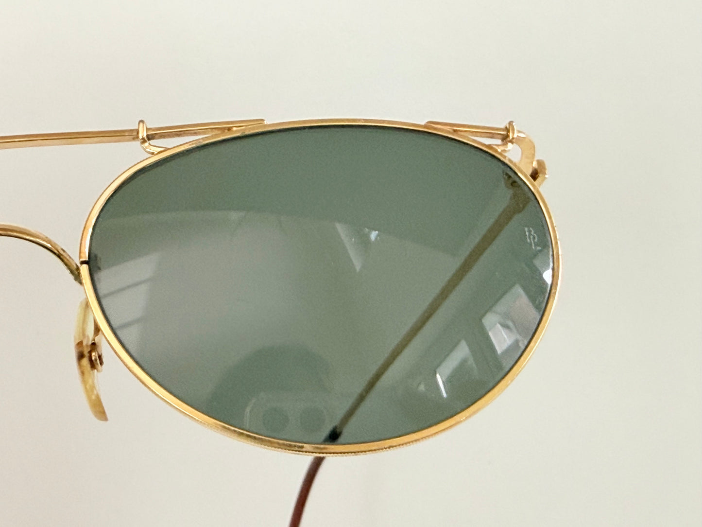 Ray Ban B&L USA vintage sunglasses - 80s W1532 Deco Metals golden frame
