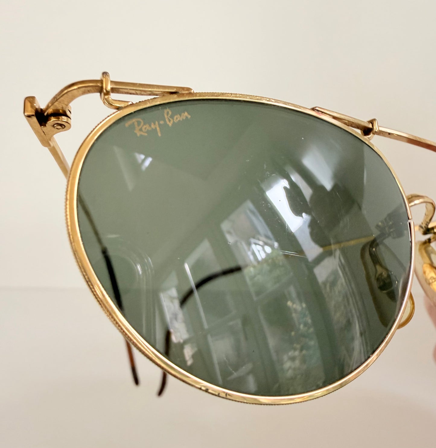 Ray Ban B&L USA vintage sunglasses - 80s W1532 Deco Metals golden frame
