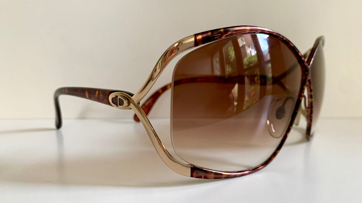 Christian Dior Vintage Sonnenbrille - 2056 XL silberne und grüne Fassung