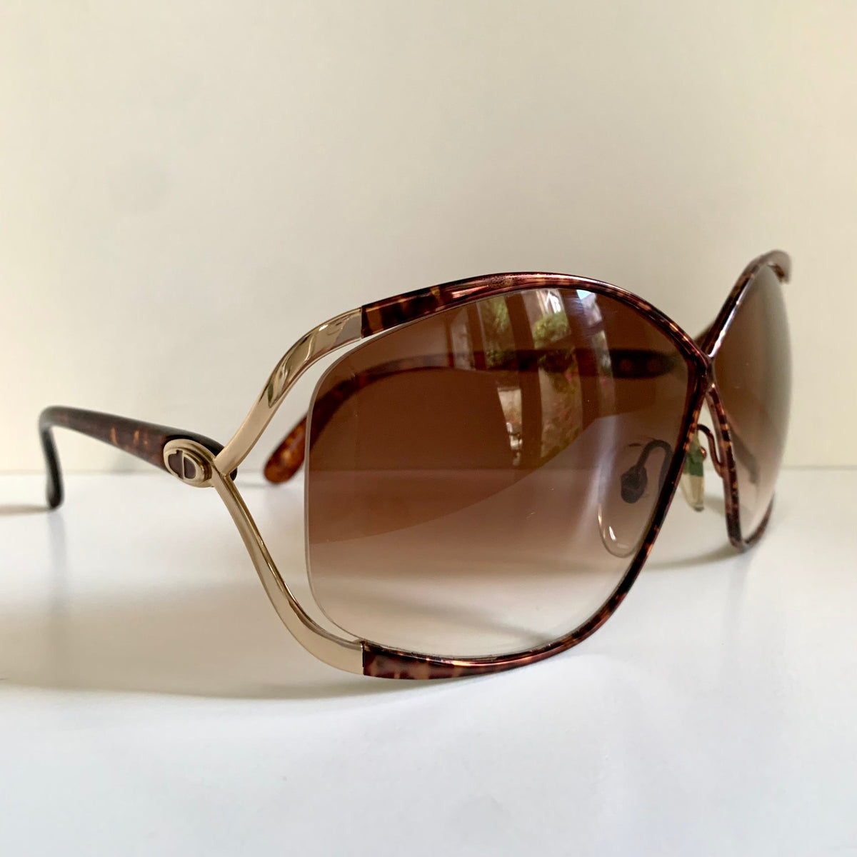 Christian Dior Vintage Sonnenbrille - 2056 XL silberne und grüne Fassung
