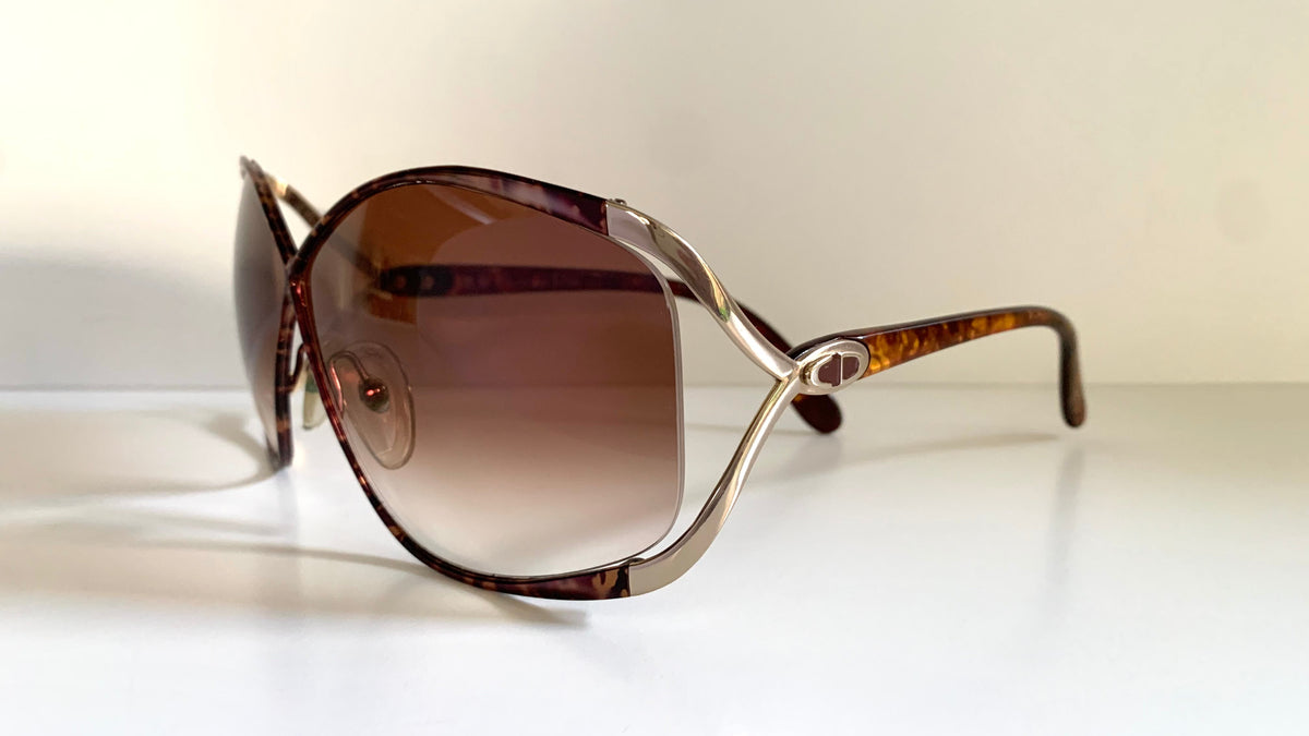 Christian Dior Vintage Sonnenbrille - 2056 XL silberne und grüne Fassung