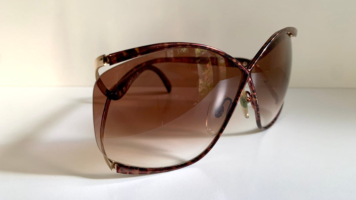 Christian Dior Vintage Sonnenbrille - 2056 XL silberne und grüne Fassung