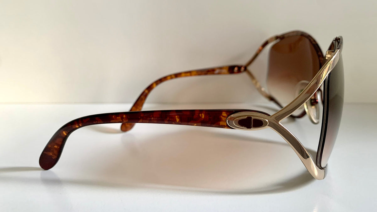 Christian Dior Vintage Sonnenbrille - 2056 XL silberne und grüne Fassung