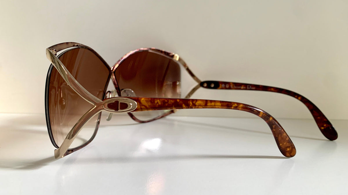 Christian Dior Vintage Sonnenbrille - 2056 XL silberne und grüne Fassung