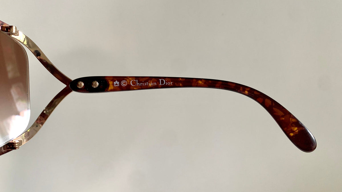 Christian Dior Vintage Sonnenbrille - 2056 XL silberne und grüne Fassung