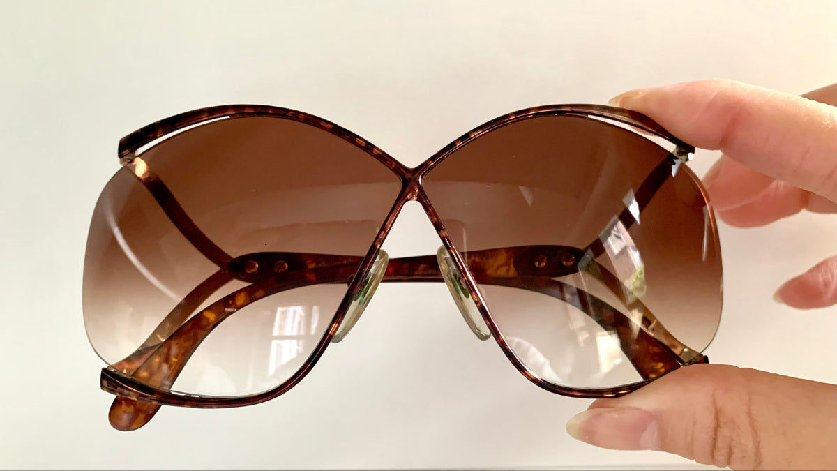 Christian Dior Vintage Sonnenbrille - 2056 XL silberne und grüne Fassung