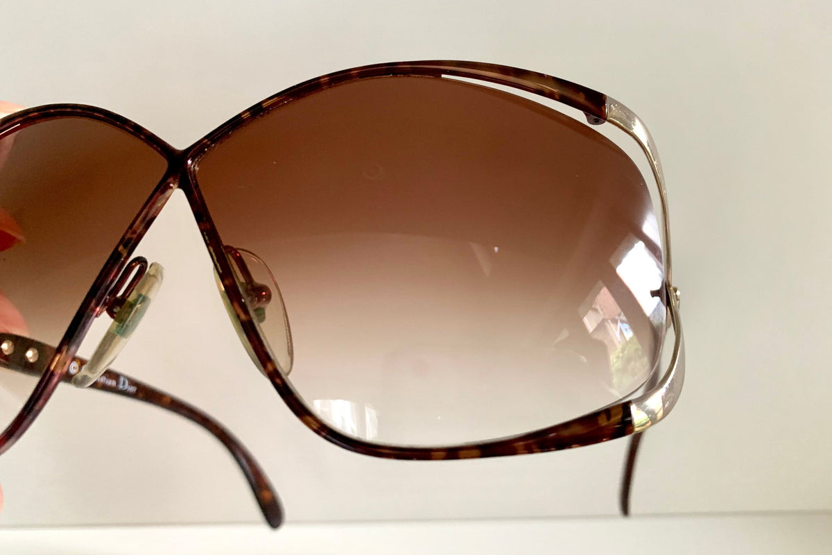 Christian Dior Vintage Sonnenbrille - 2056 XL silberne und grüne Fassung