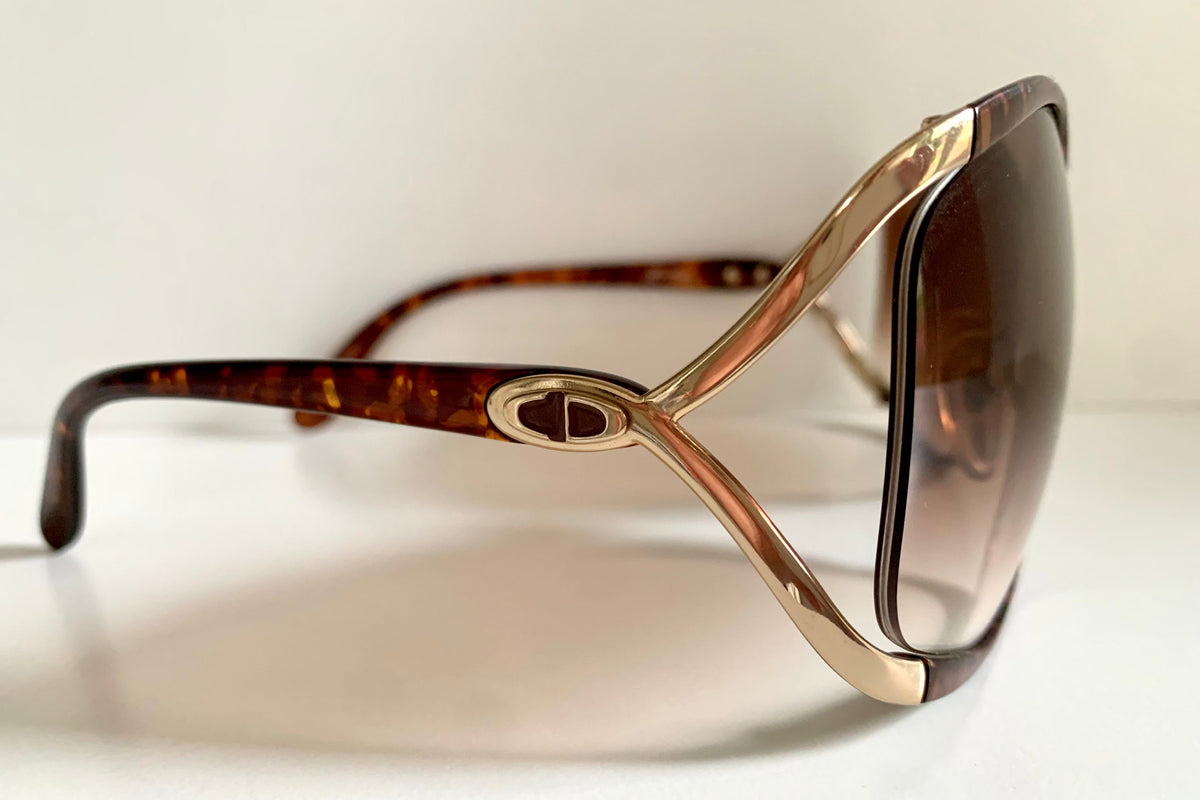 Christian Dior Vintage Sonnenbrille - 2056 XL silberne und grüne Fassung