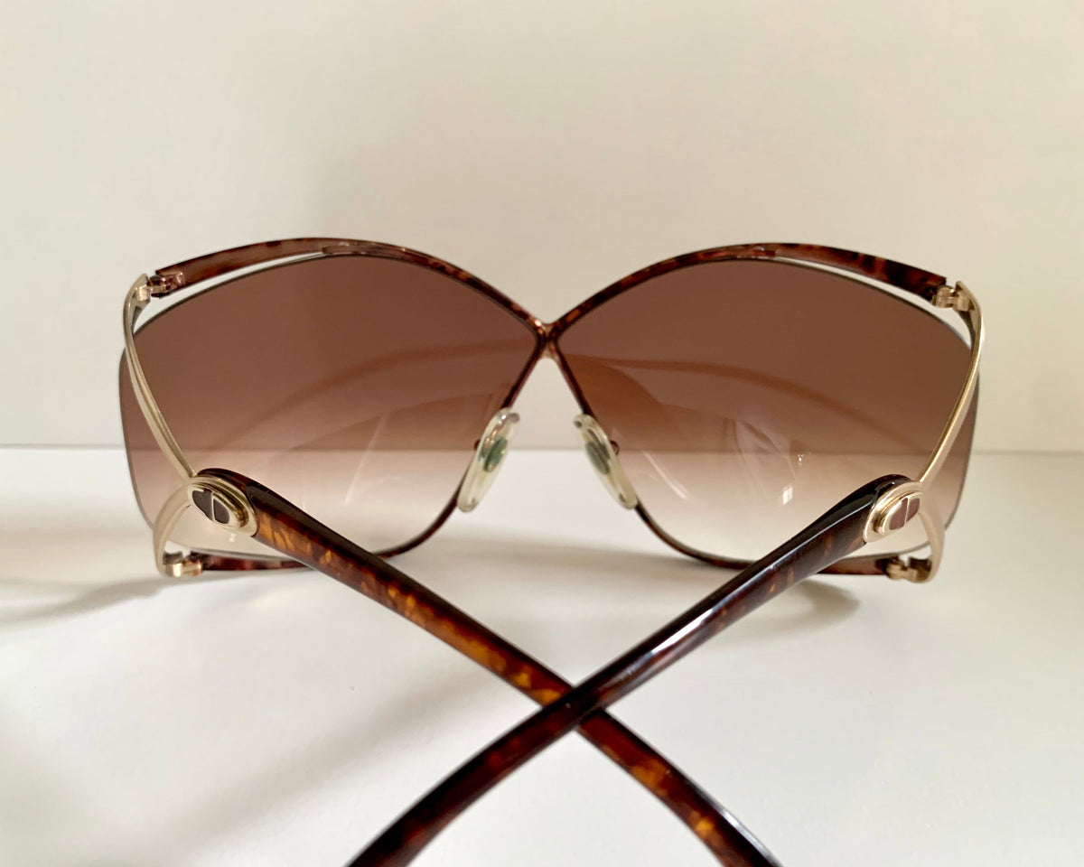 Christian Dior Vintage Sonnenbrille - 2056 XL silberne und grüne Fassung