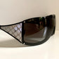 Gucci 00s vintage sunglasses - shield black and silver frame with Gucci logos