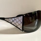 Gucci 00s vintage sunglasses - shield black and silver frame with Gucci logos