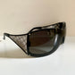 Gucci 00s vintage sunglasses - shield black and silver frame with Gucci logos