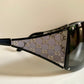 Gucci 00s vintage sunglasses - shield black and silver frame with Gucci logos