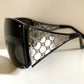 Gucci 00s vintage sunglasses - shield black and silver frame with Gucci logos