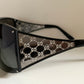 Gucci 00s vintage sunglasses - shield black and silver frame with Gucci logos