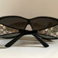 Gucci 00s vintage sunglasses - shield black and silver frame with Gucci logos