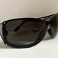 Gucci 00s vintage sunglasses - shield black and silver frame with Gucci logos