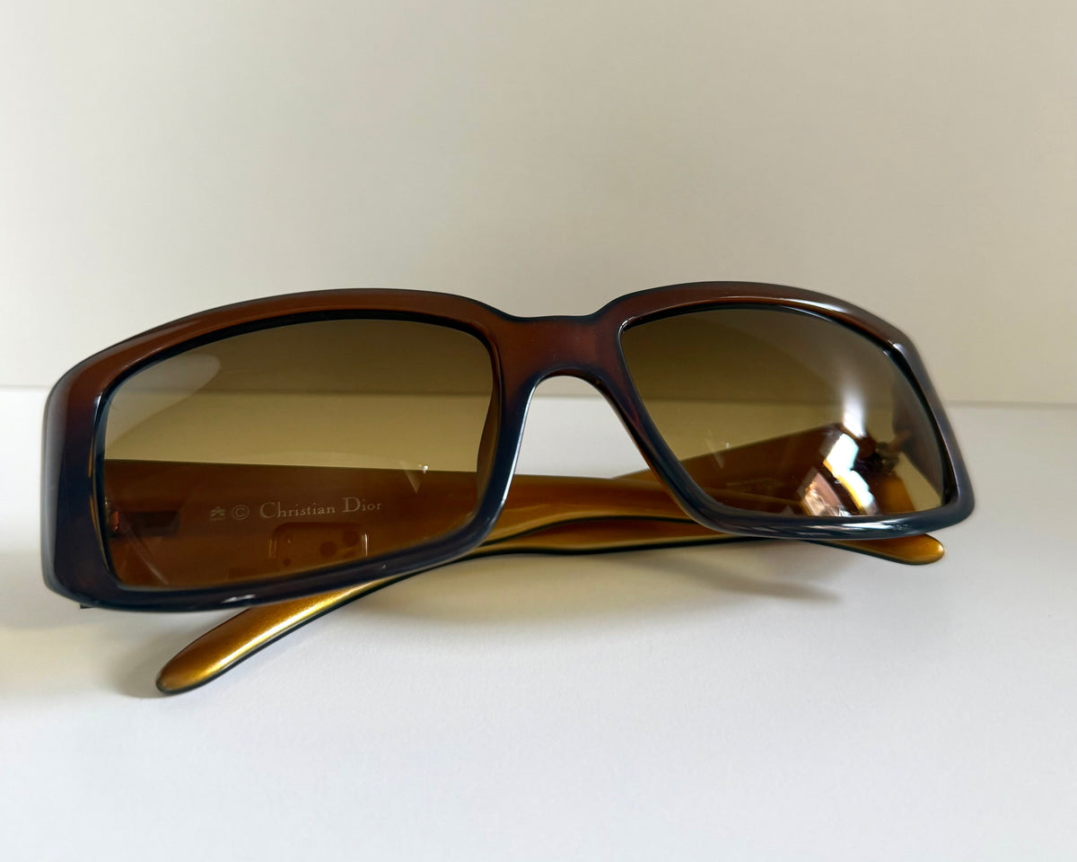 Christian Dior Vintage Sunglasses - 00s Dior Paris Moscou brown rectangle frames
