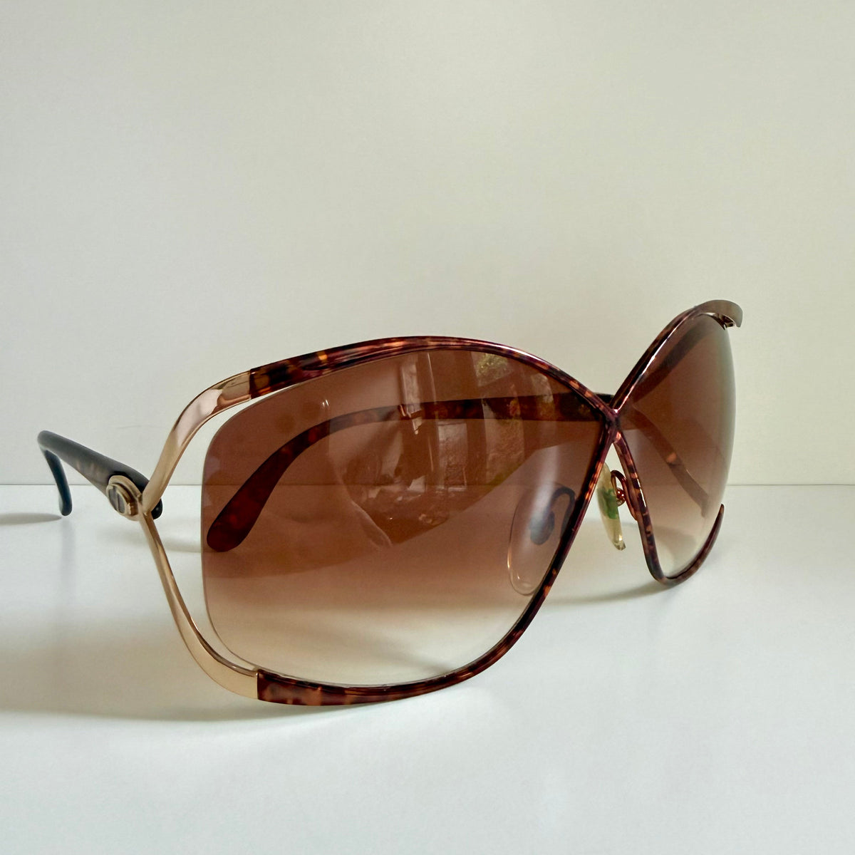 Christian Dior Vintage Sonnenbrille - 2056 XL silberne und grüne Fassung