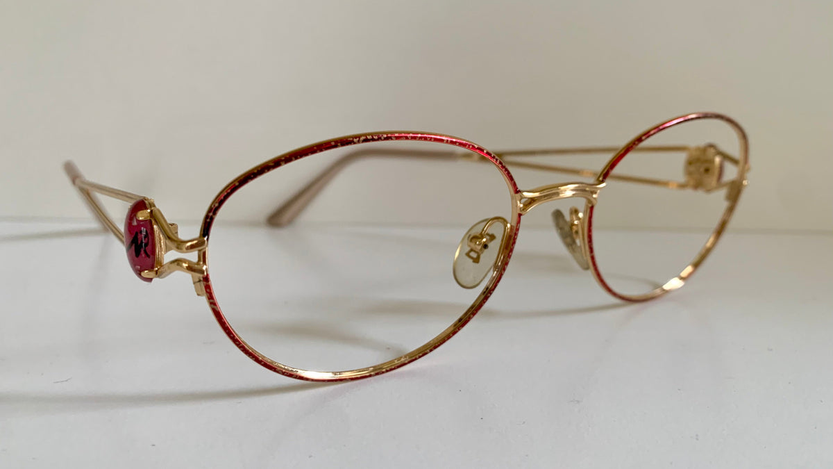Nina Ricci 90s vintage glasses -red and gold frame