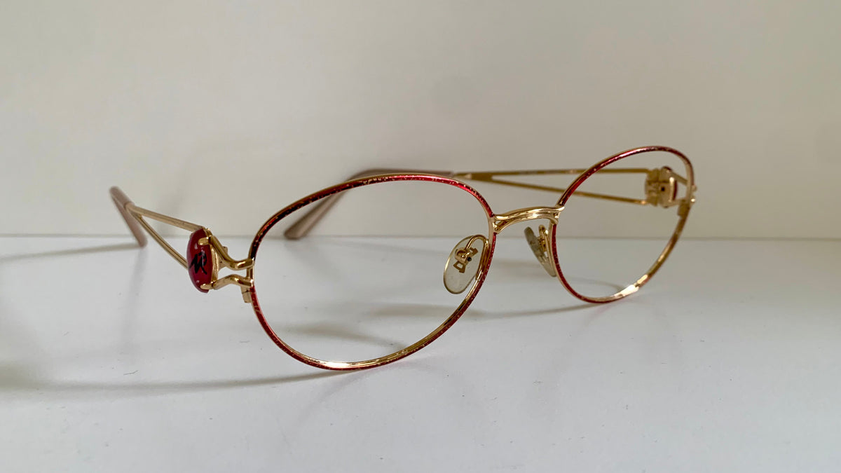 Nina Ricci 90s vintage glasses -red and gold frame