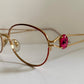 Nina Ricci 90s vintage glasses -red and gold frame