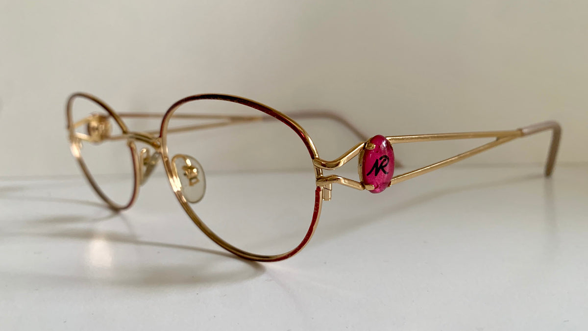 Nina Ricci 90s vintage glasses -red and gold frame