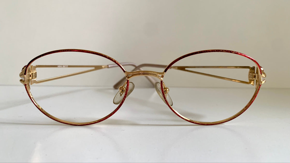 Nina Ricci 90s vintage glasses -red and gold frame