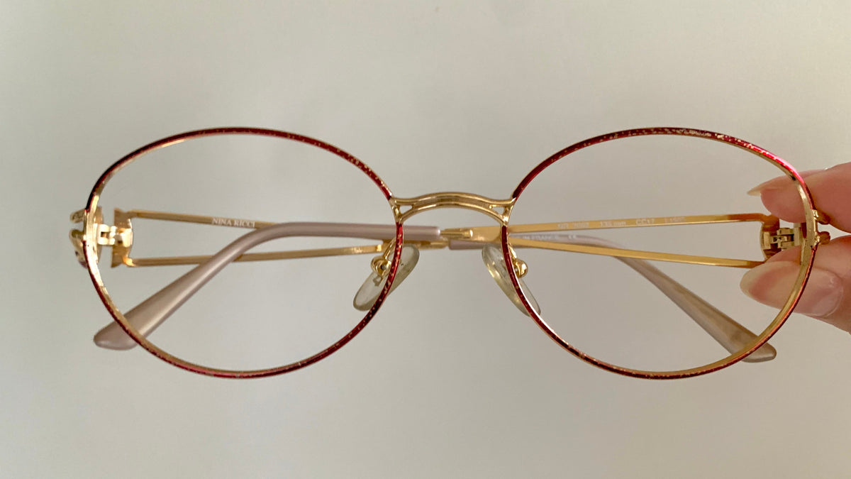 Nina Ricci 90s vintage glasses -red and gold frame