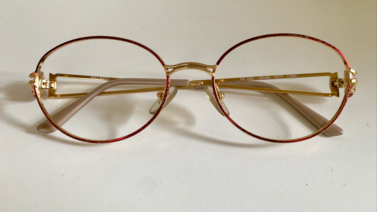 Nina Ricci 90s vintage glasses -red and gold frame