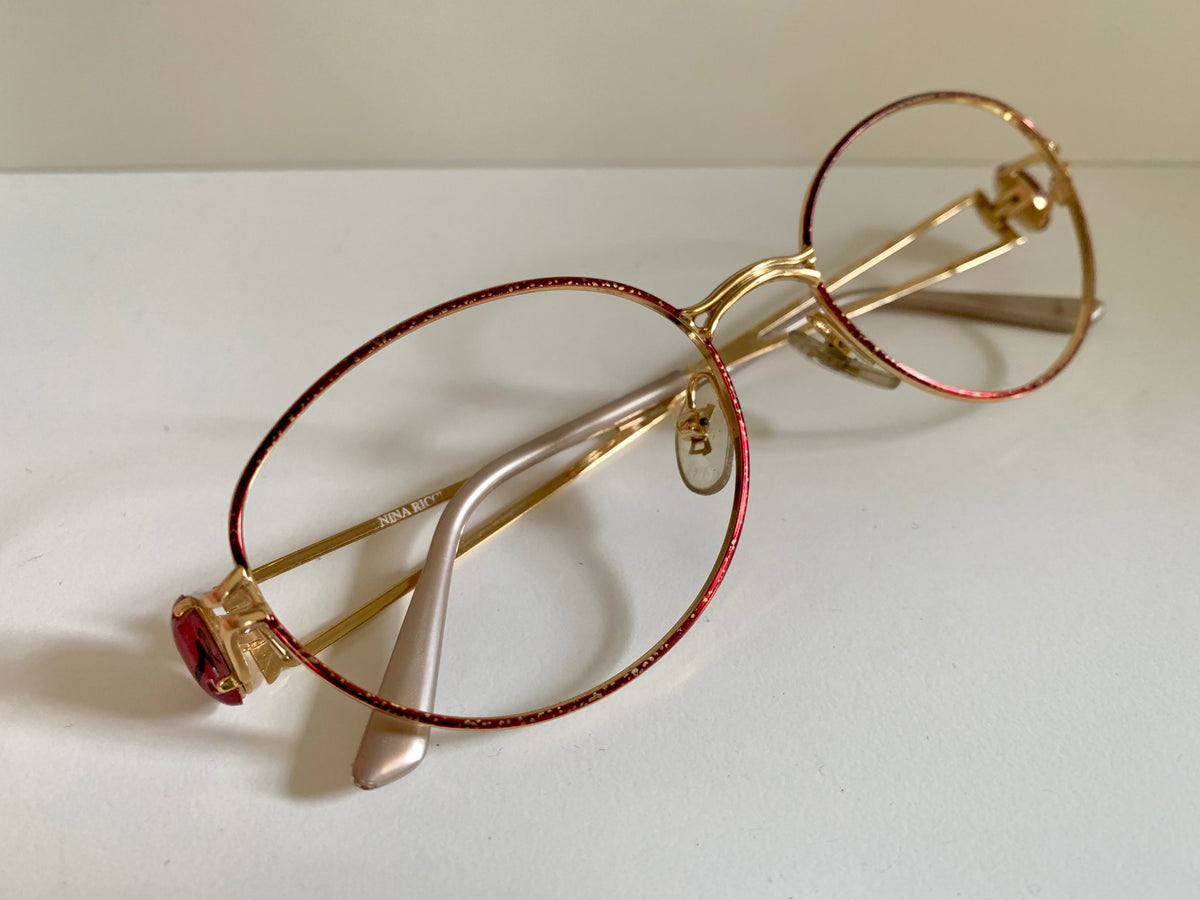 Nina Ricci 90s vintage glasses -red and gold frame
