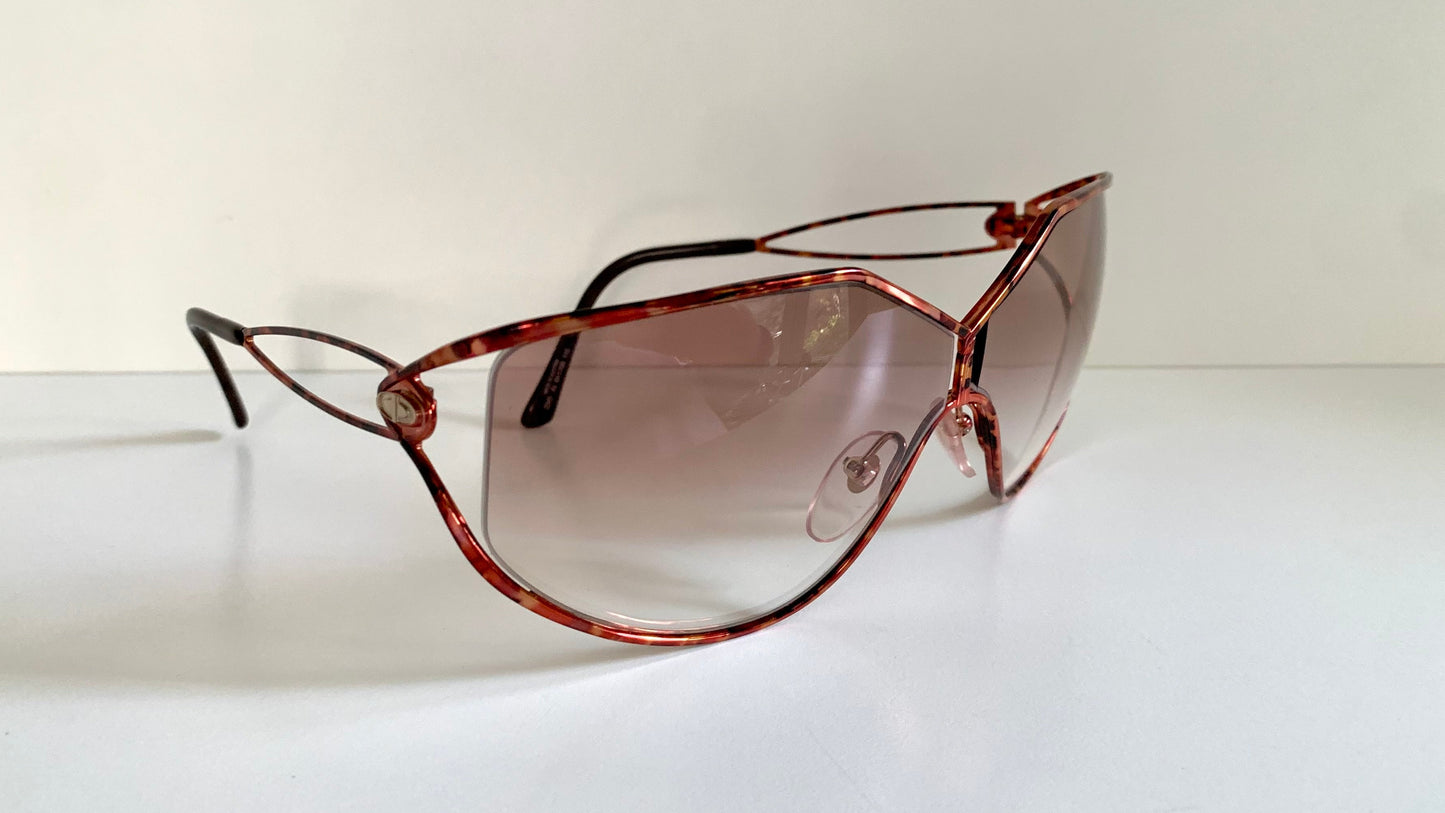 Christian Dior XL vintage sunglasses - 80s camouflage 2345 mask style frame