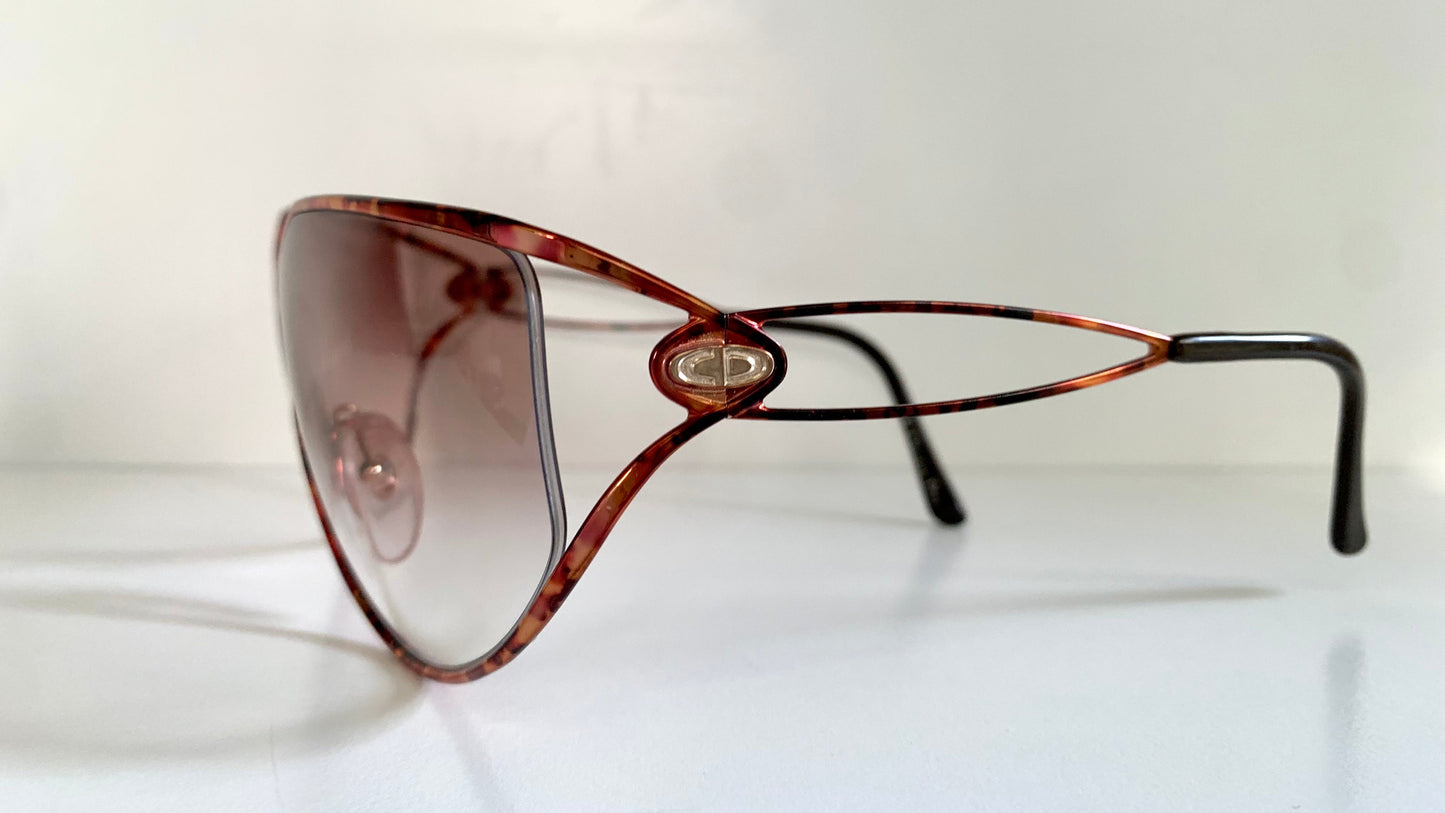 Christian Dior XL vintage sunglasses - 80s camouflage 2345 mask style frame