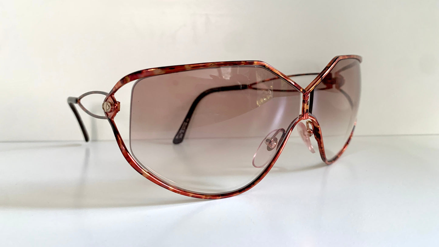 Christian Dior XL vintage sunglasses - 80s camouflage 2345 mask style frame