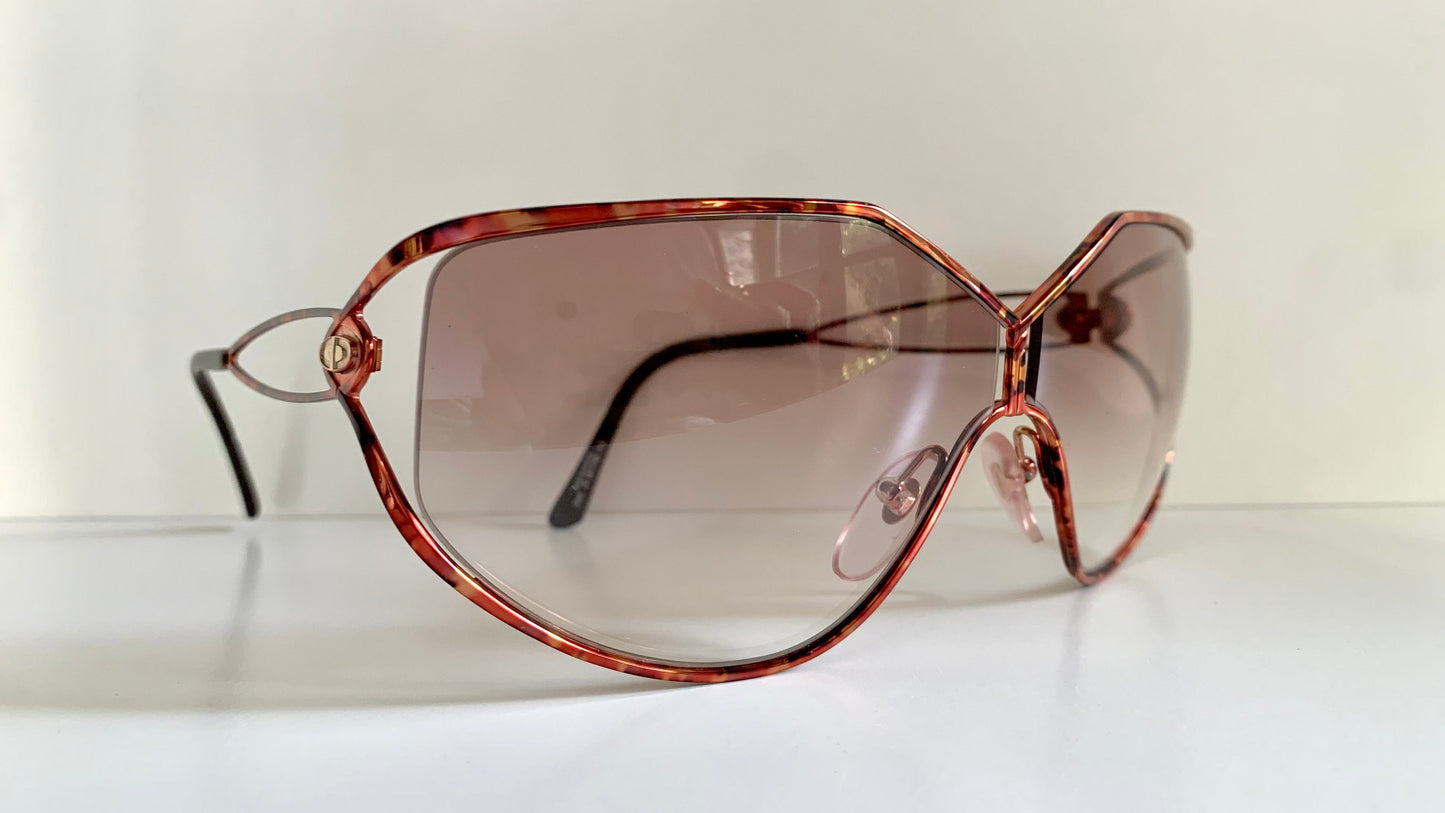 Christian Dior XL vintage sunglasses - 80s camouflage 2345 mask style frame