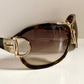 Gucci Vintage-Sonnenbrille aus den 90ern – brauner Wrap-Rahmen mit Strass-Horsebit-Logo
