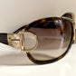 Gucci Vintage-Sonnenbrille aus den 90ern – brauner Wrap-Rahmen mit Strass-Horsebit-Logo