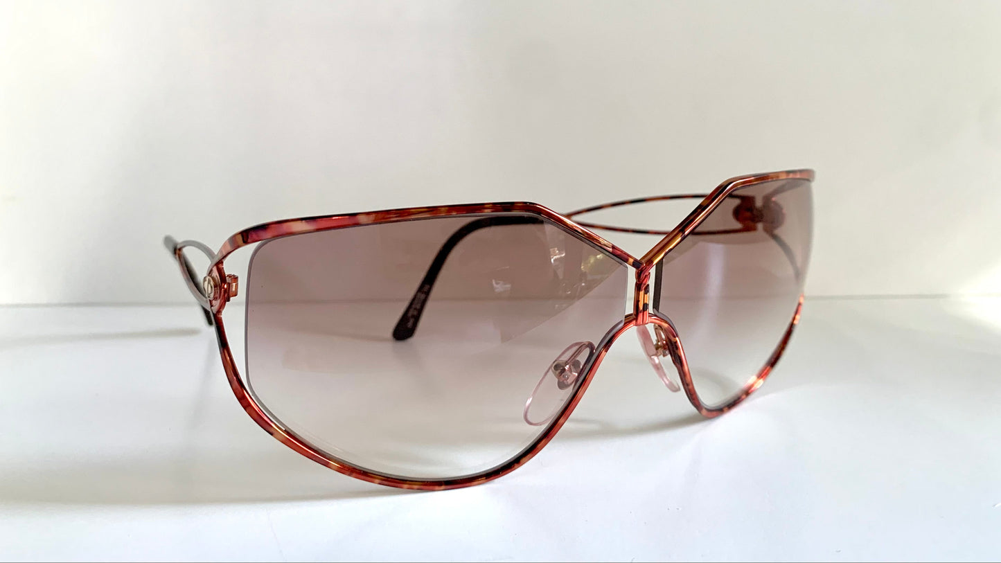 Christian Dior XL vintage sunglasses - 80s camouflage 2345 mask style frame