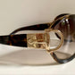 Gucci Vintage-Sonnenbrille aus den 90ern – brauner Wrap-Rahmen mit Strass-Horsebit-Logo