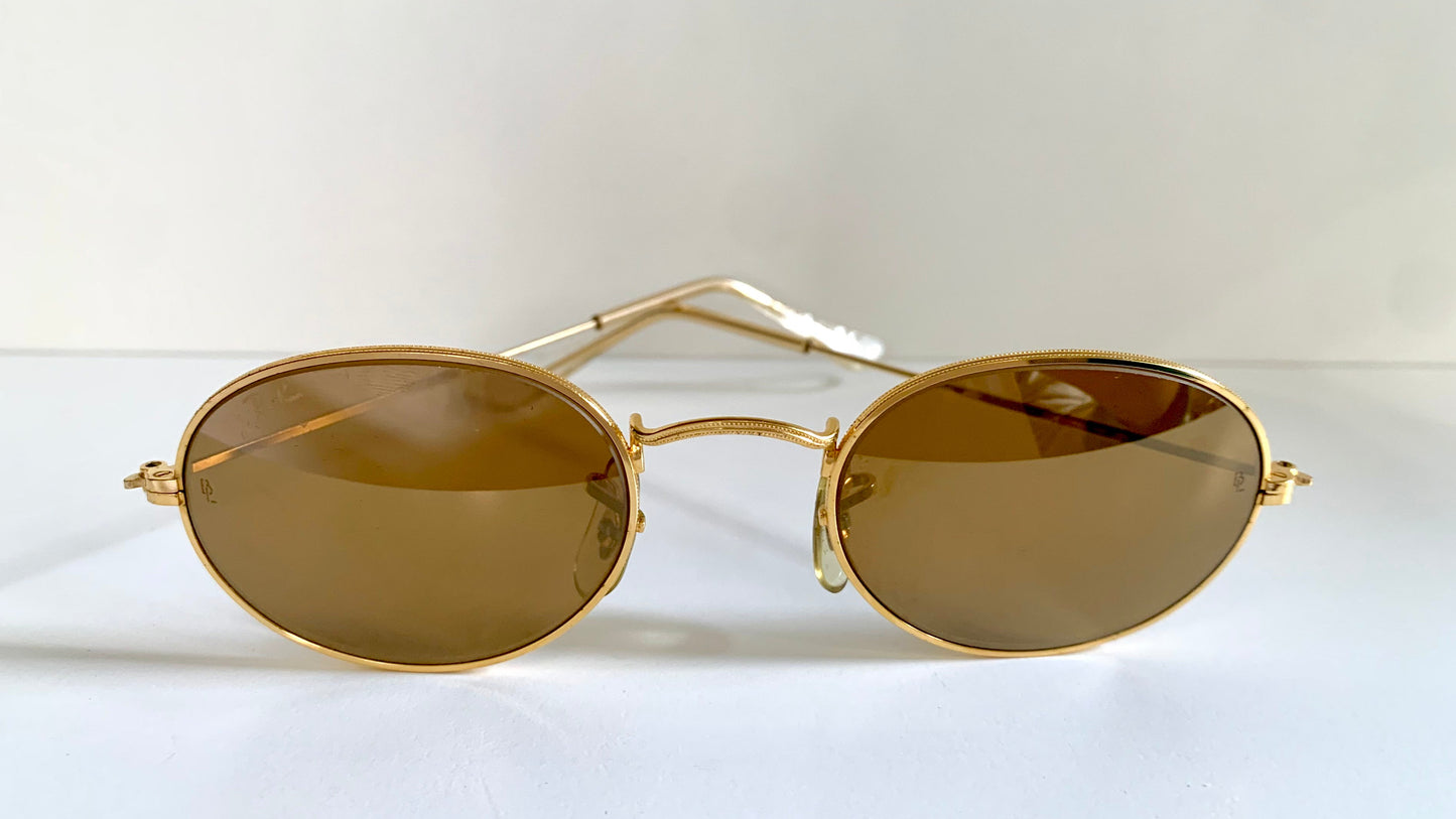Ray Ban B&L USA - Diamond Hard W1919 90s 24k plated mirrored vintage sunglasses