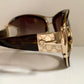 Gucci Vintage-Sonnenbrille aus den 90ern – brauner Wrap-Rahmen mit Strass-Horsebit-Logo