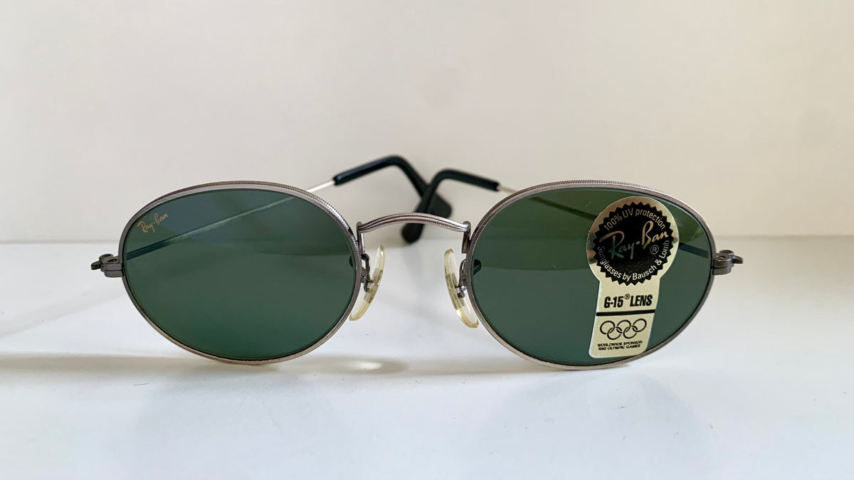 Ray Ban B&L USA vintage sunglasses - W1283 Antique Collection silver oval frame NOS