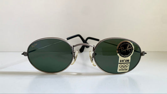 Ray Ban B&L USA vintage sunglasses - W1283 Antique Collection silver oval frame NOS