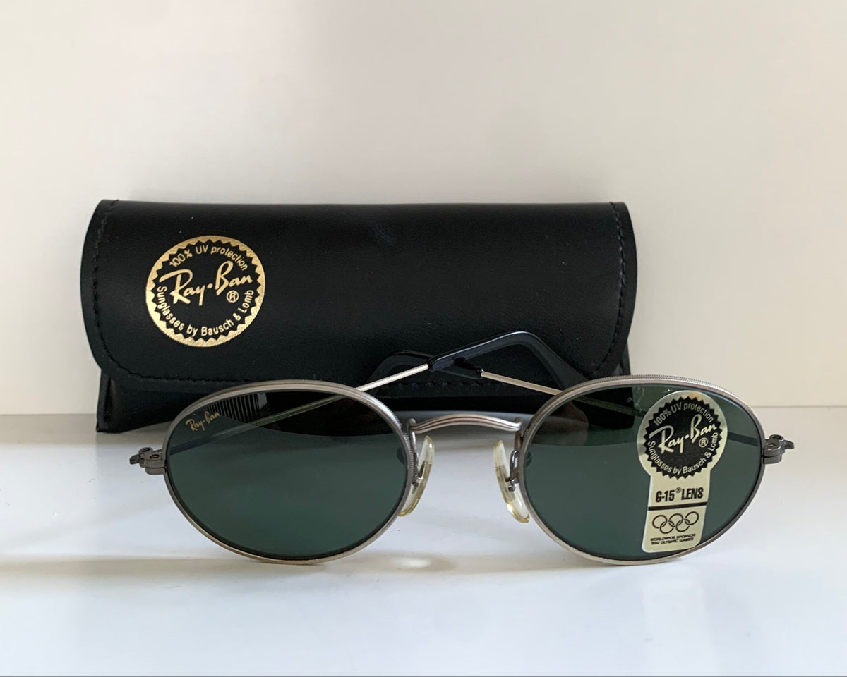 Ray Ban B&L USA vintage sunglasses - W1283 Antique Collection silver oval frame NOS