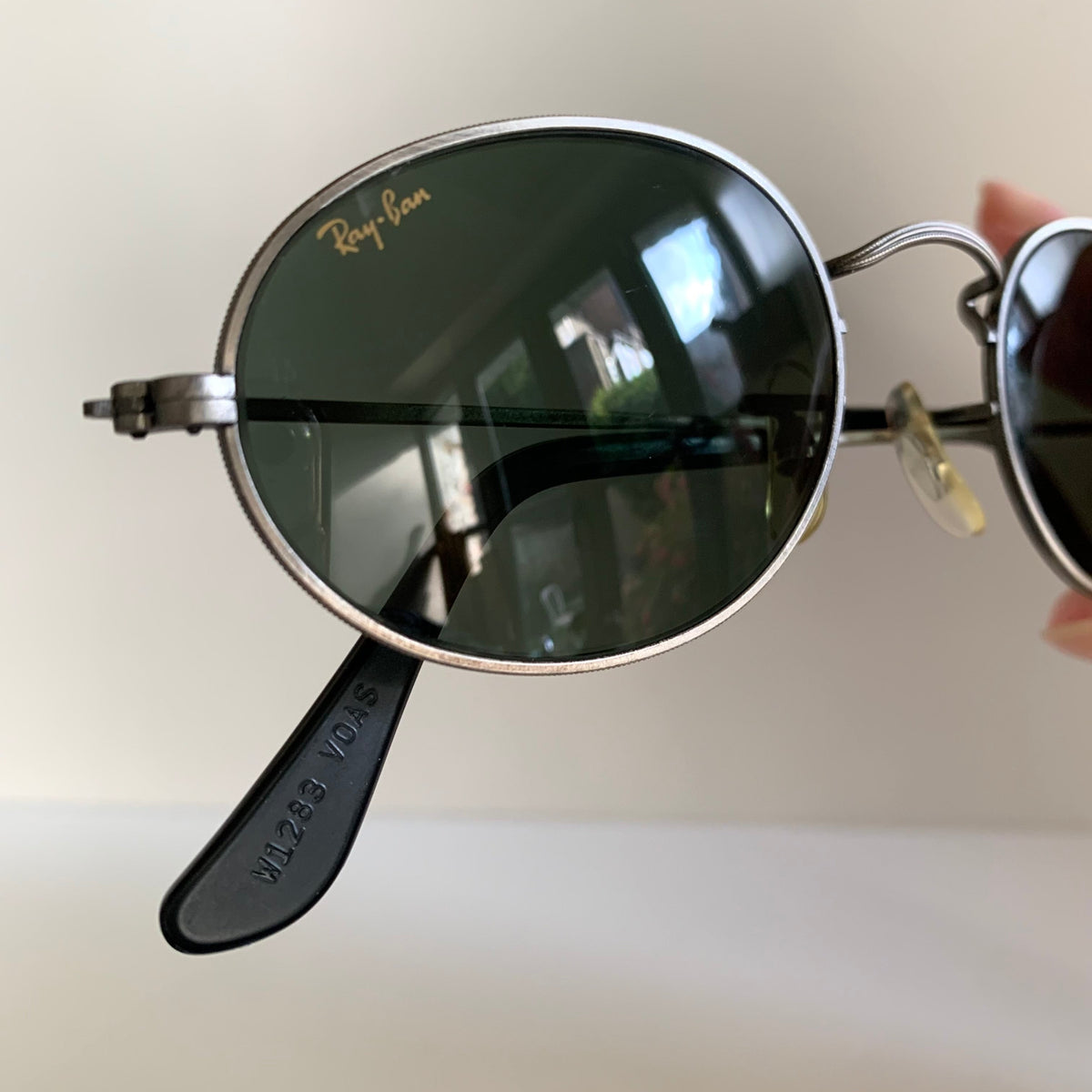 Ray Ban B&L USA vintage sunglasses - W1283 Antique Collection silver oval frame NOS