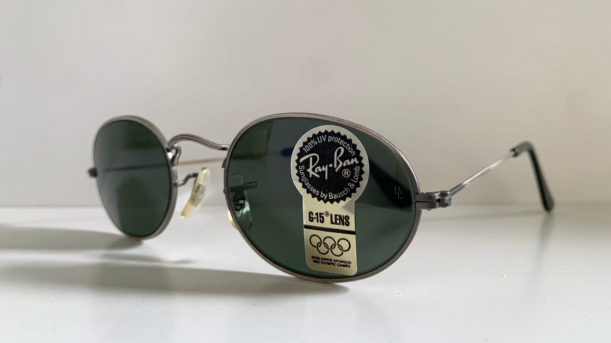 Ray Ban B&L USA vintage sunglasses - W1283 Antique Collection silver oval frame NOS