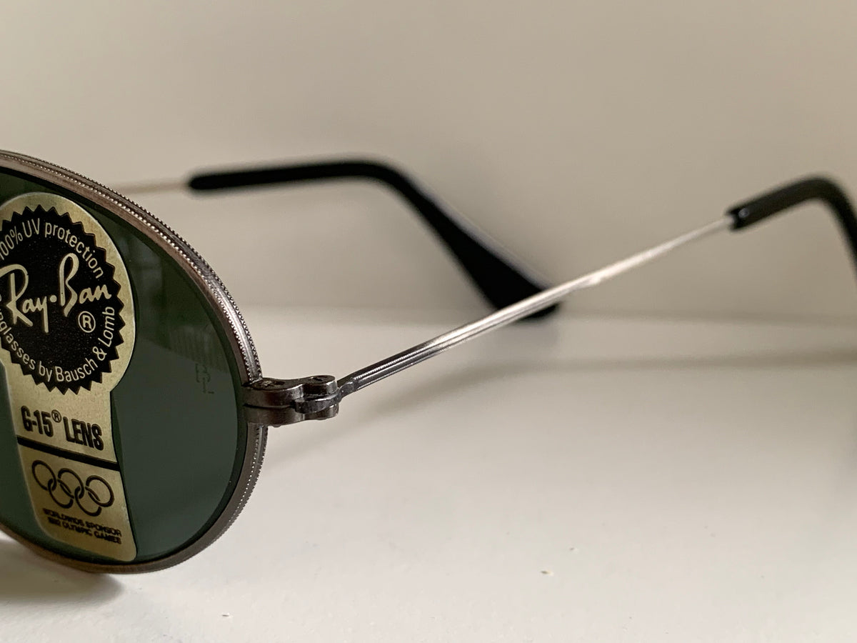 Ray Ban B&L USA vintage sunglasses - W1283 Antique Collection silver oval frame NOS