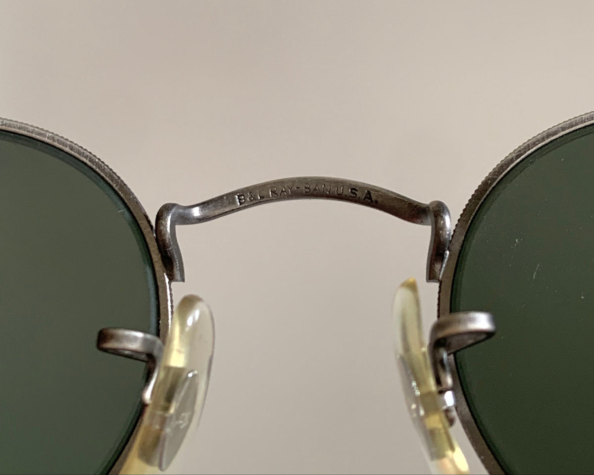 Ray Ban B&L USA vintage sunglasses - W1283 Antique Collection silver oval frame NOS